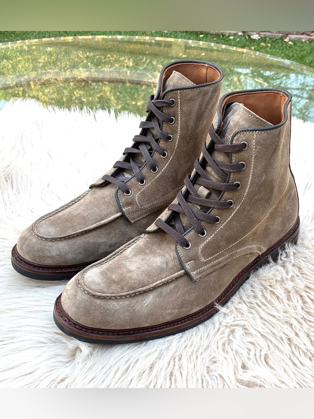Allen Edmonds NWOT Men's Carter Lace Up Tan Suede Boots Men’s Sz 13